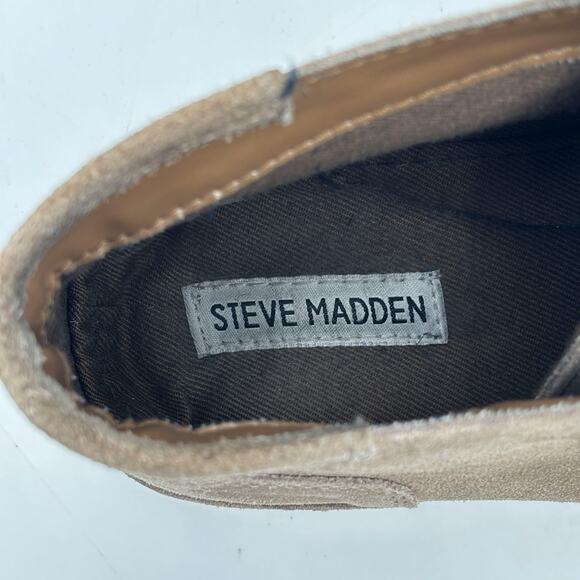 Steve Madden Taupe‎ Suede Chukka Boots Leather Upper Lace-Up Size 9 - Picture 7 of 10